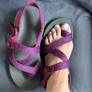 Chaco Women's Pink and Blue Sandals